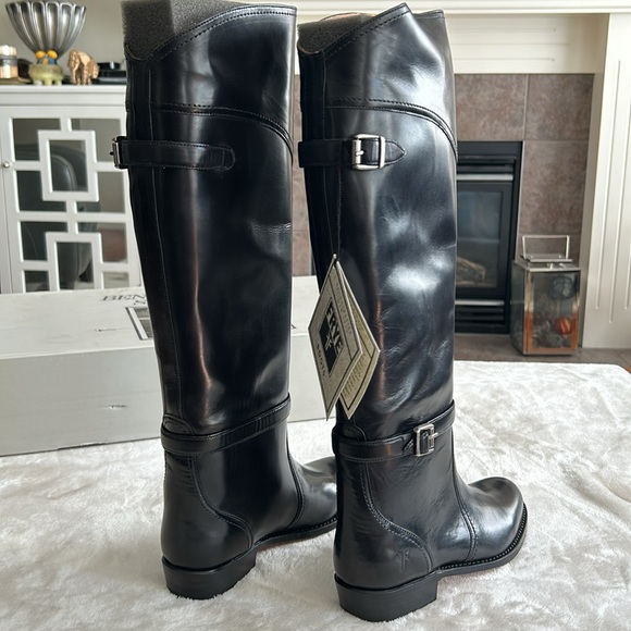 New Frye Dorado Tall Black Knee High Riding Boots Size 5.5 - Picture 5 of 10